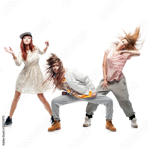 Fototapety Hip Hop  grupa-mlodych-kobiecych-tancerek-hip-hop-na-bialym-tle