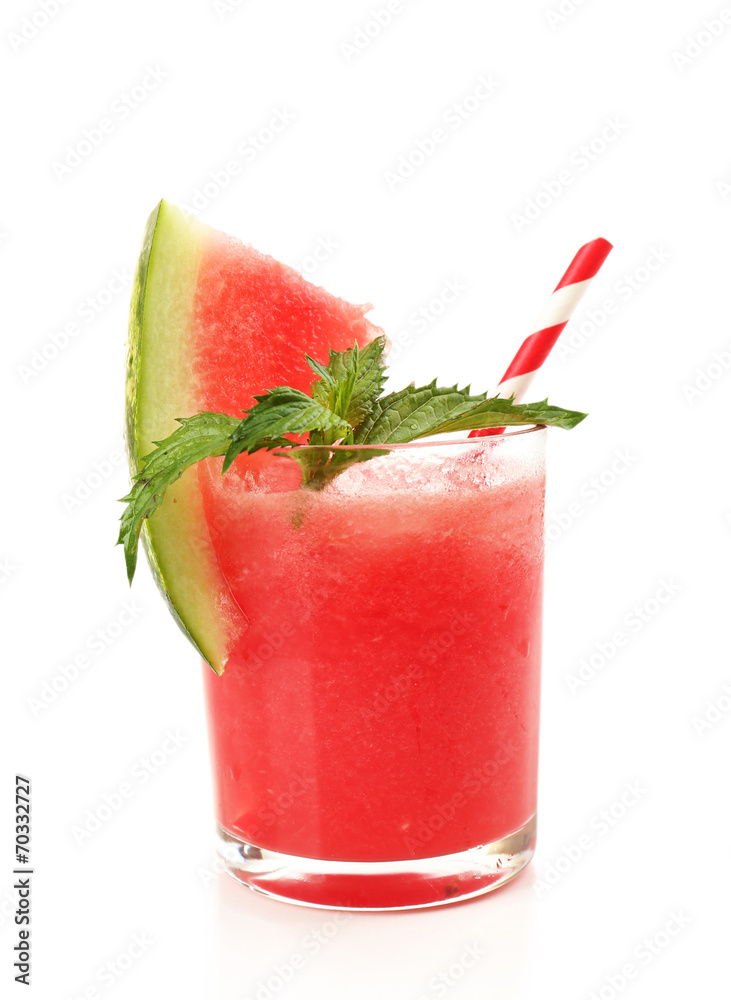 Watermelon cocktail isolated on white