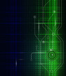 Abstract Technology circuit blue green background