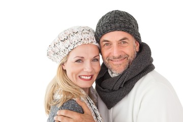 Aufkleber - Mature couple in warm clothing