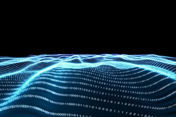 Poster - Digitally generated binary code landscape
