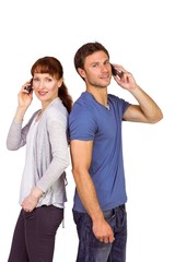 Aufkleber - Couple both making phone calls