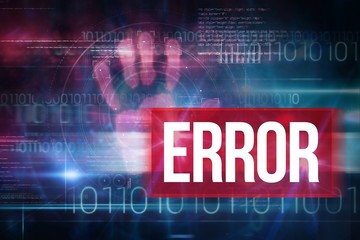 Aufkleber - Error against blue technology design with binary code