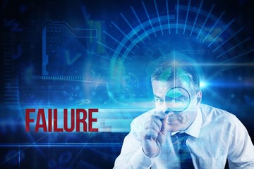 Poster - Failure against blue technology interface with dial