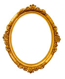Fototapeta Tulipany - vintage gold frame, isolated on white