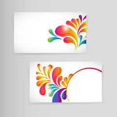 Poster - Sample business card with bright teardrop-shaped arches.