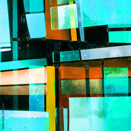 Naklejka - mata magnetyczna na lodówkę Fenster abstrakt
