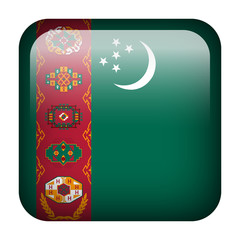 Sticker - Turkmenistan square flag button