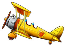 Cartoon Plane - Illustration For The Children