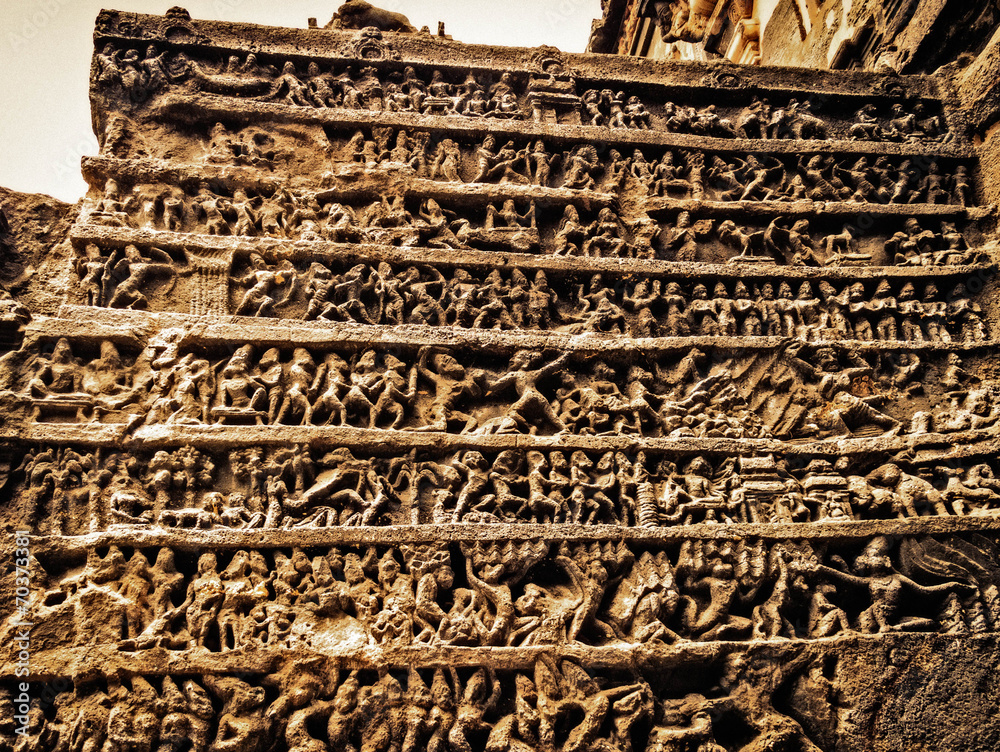 Ramayana Panel at ellora caves Stock Photo | Adobe Stock