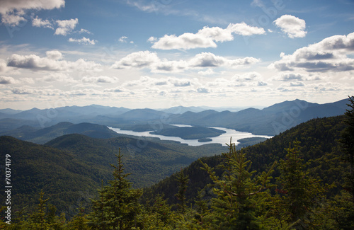 Fotografia, Obraz Adirondack mountains forests and lakes landscape