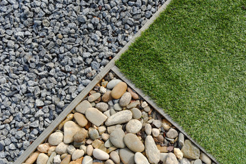 Combinations of grass and stones