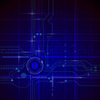 Blue abstract technology circuit background.