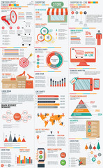 Shopping marketing info graphic design on white background