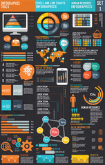 Infographic Elements, big three column info graphic design