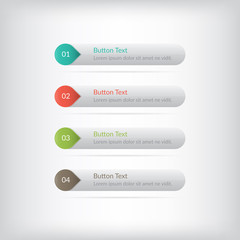 Wall Mural - four matte white web button set