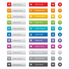 Wall Mural - web button set in various colours.