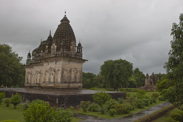 Wall Mural - Temples of the western group in Khajuraho, India