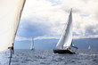 © De Visu - Luxury yacht at ocean race in stormy weather. Sailing regatta.