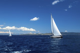 Fototapeta Sawanna - Sailing regatta. Luxury yachts.