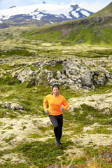 Wall Mural - Trail running man in cross country run