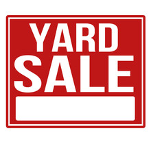 Yard Sale Red Sign With Copy Space