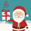 © Pixasquare - santa claus hold christmas gift snowy background