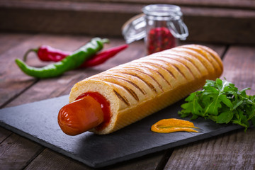 Wall Mural - French hot dog grill