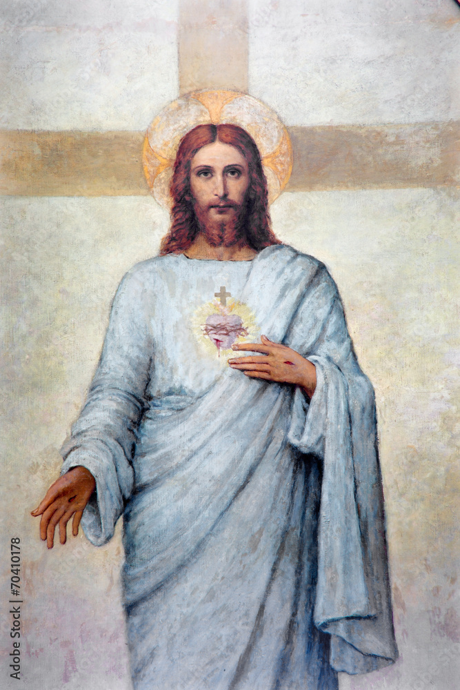 Padua - heart of Jesus Christ paint in Duomo - obrazy, fototapety, plakaty 