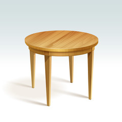 Wall Mural - Vector Empty Round Wood Table