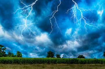 Wall Mural - thunderstorm with lightning.
