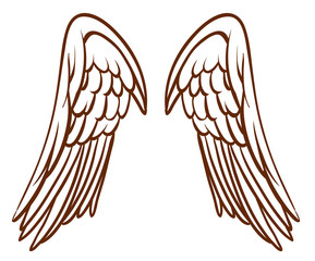 Wall Mural - A simple sketch of an angel's wings