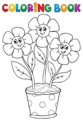 Poster - Coloring book with flower theme 5
