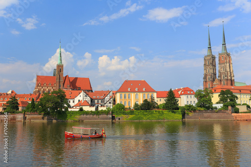 Naklejka dekoracyjna Wrocław | Ostrów Tumski | Panorama