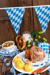 Wall Mural - Schweinshaxe - pork knuckle on Bavarian