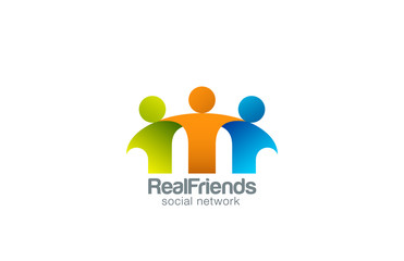 Poster - Social Network Team Partners Friends logo design vector