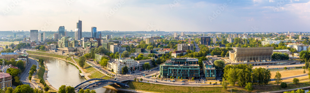 Obraz na płótnie Panorama of Vilnius - Lithuania w salonie