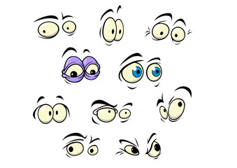 Wall Mural - Set of cartoon vector eyes