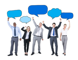 Wall Mural - Business People Holding Speech Bubbles