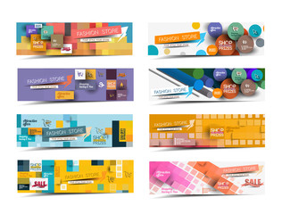 Wall Mural - set of modern fashion design banner template