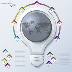 Wall Mural - Abstract illustration Infographic with light bulb