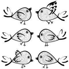 Naklejka na meble Set of patterned birds