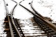 Railroad tracks in the snow