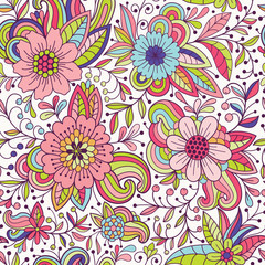 Poster - Seamless floral pattern