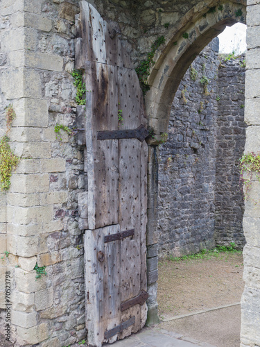 Naklejka na drzwi The ruins of Chepstow Castle, Wales