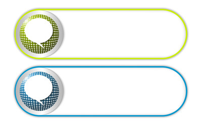 Poster - two vector buttons with grid and speech bubble