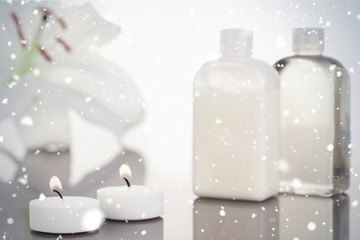 Poster - Composite image of snow falling