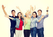 © Syda Productions - group of smiling students waving hands