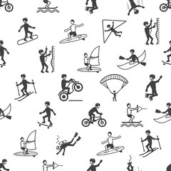 Canvas Print - Extreme sports seamless pattern