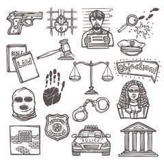 Wall Mural - Law icon sketch